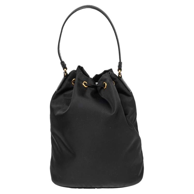 Pre Owned Prada Black Nylon Duet Top Handle Bag