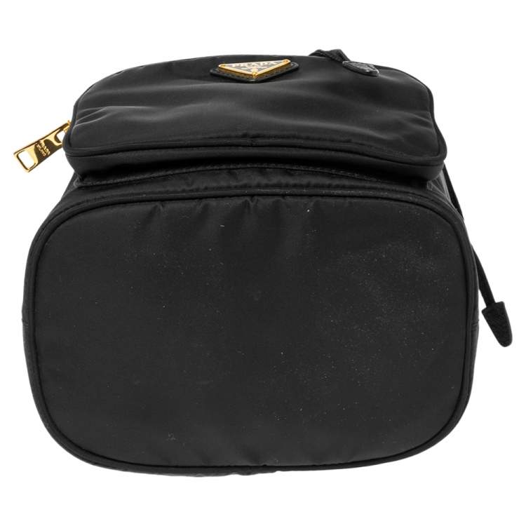 Pre Owned Prada Black Nylon Duet Top Handle Bag