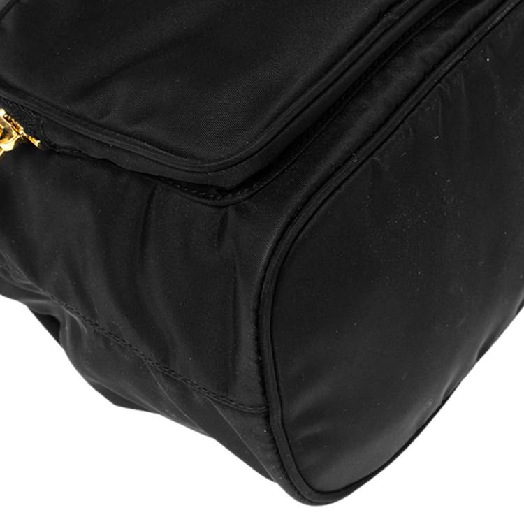 Pre Owned Prada Black Nylon Duet Top Handle Bag