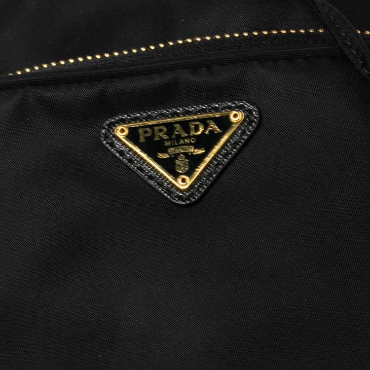 Pre Owned Prada Black Nylon Duet Top Handle Bag