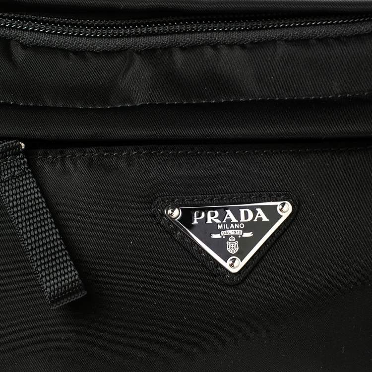 Pre Owned Prada Black Nylon Montagna Belt Bag
