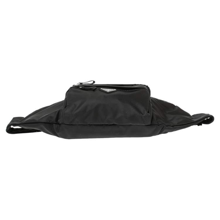 Pre Owned Prada Black Nylon Montagna Belt Bag
