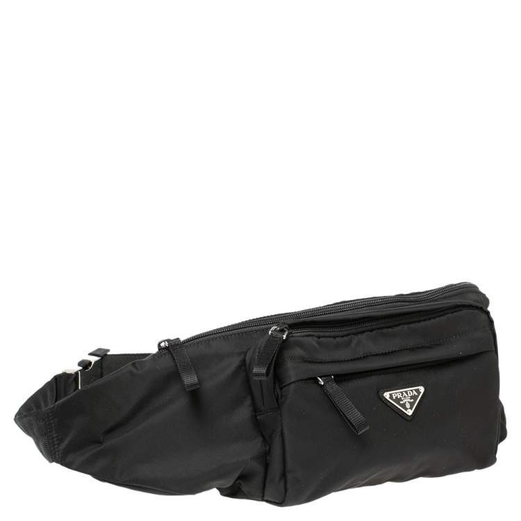 Pre Owned Prada Black Nylon Montagna Belt Bag