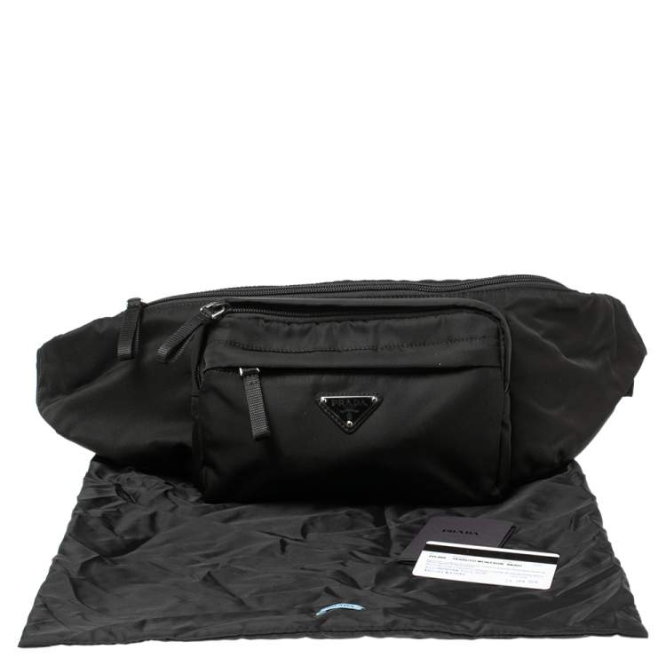 Pre Owned Prada Black Nylon Montagna Belt Bag