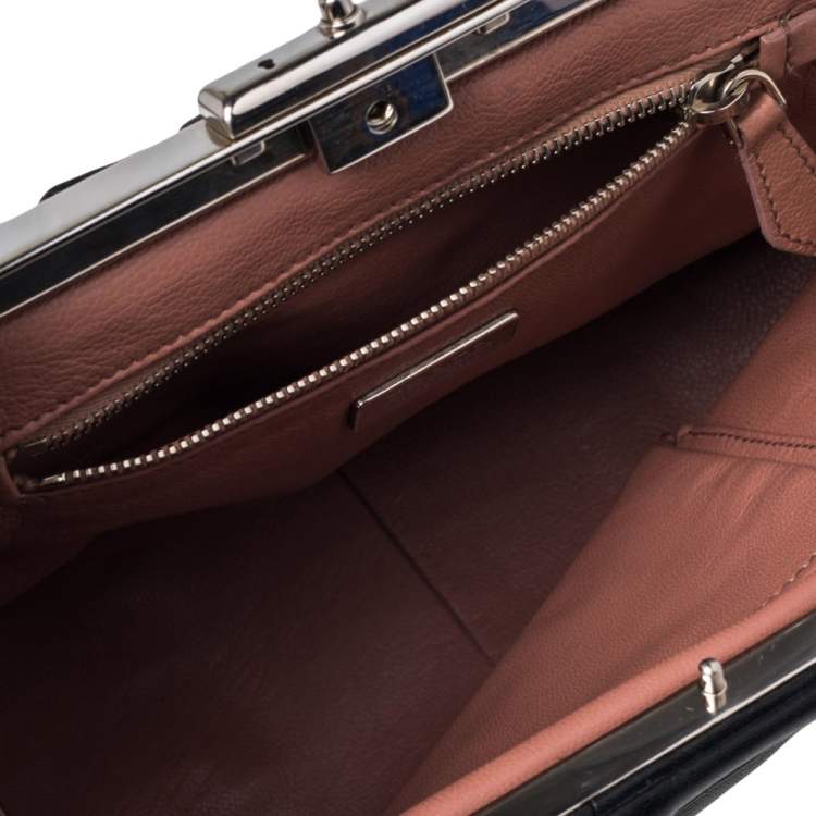 Pre Owned Prada Black Leather Top Handle Bag