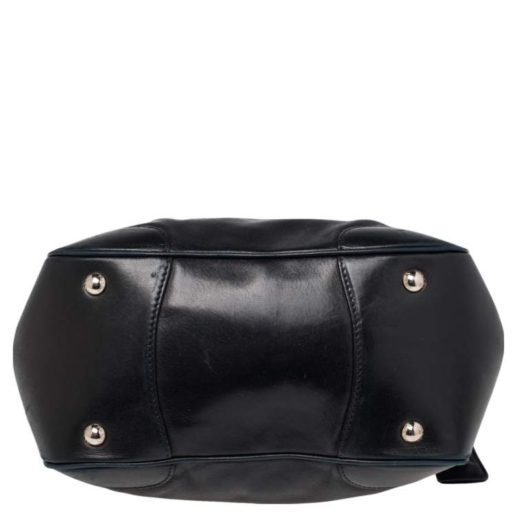 Pre Owned Prada Black Leather Top Handle Bag