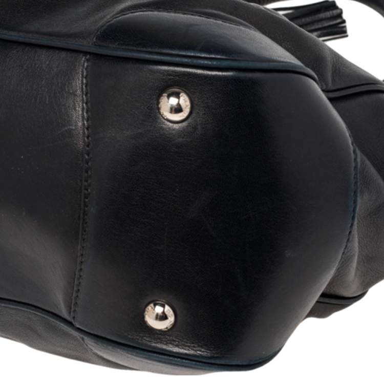 Pre Owned Prada Black Leather Top Handle Bag