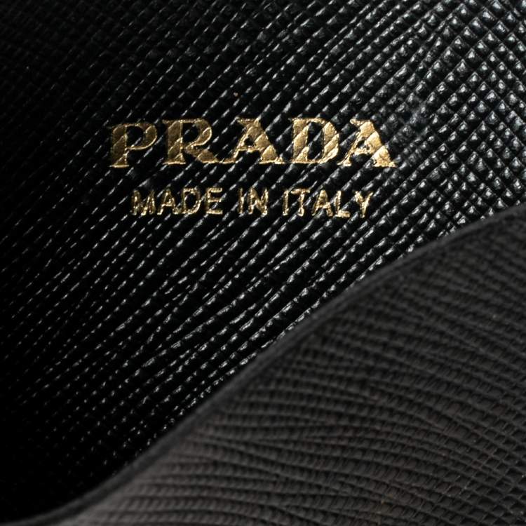 Pre Owned Prada Black Saffiano Leather Card Holder
