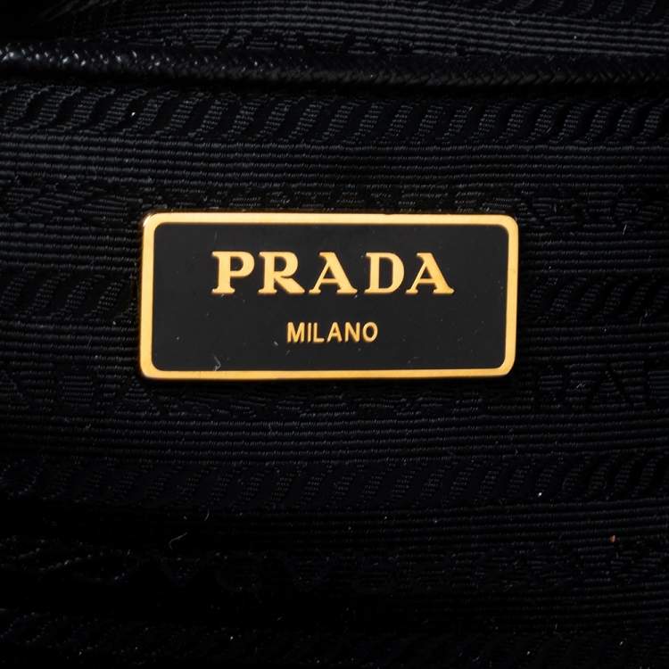 Pre Owned Prada Black Saffiano Lux Leather Large Galleria Double Zip Tote