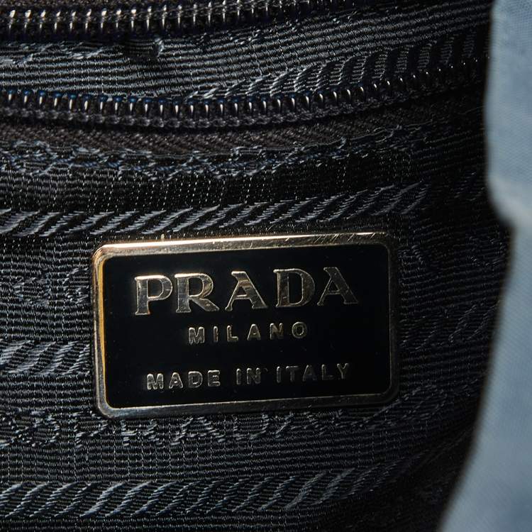 Pre Owned Prada Blue Tessuto Nylon Drawstring Backpack