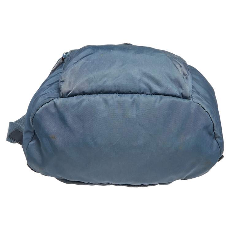 Pre Owned Prada Blue Tessuto Nylon Drawstring Backpack