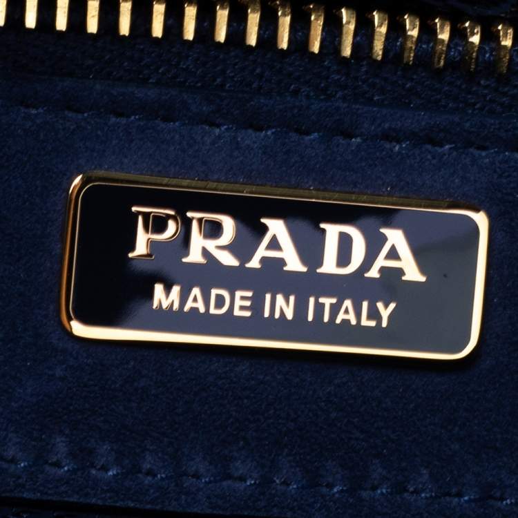 Pre Owned Prada Tri Color Velvet Cahier Top Handle Bag