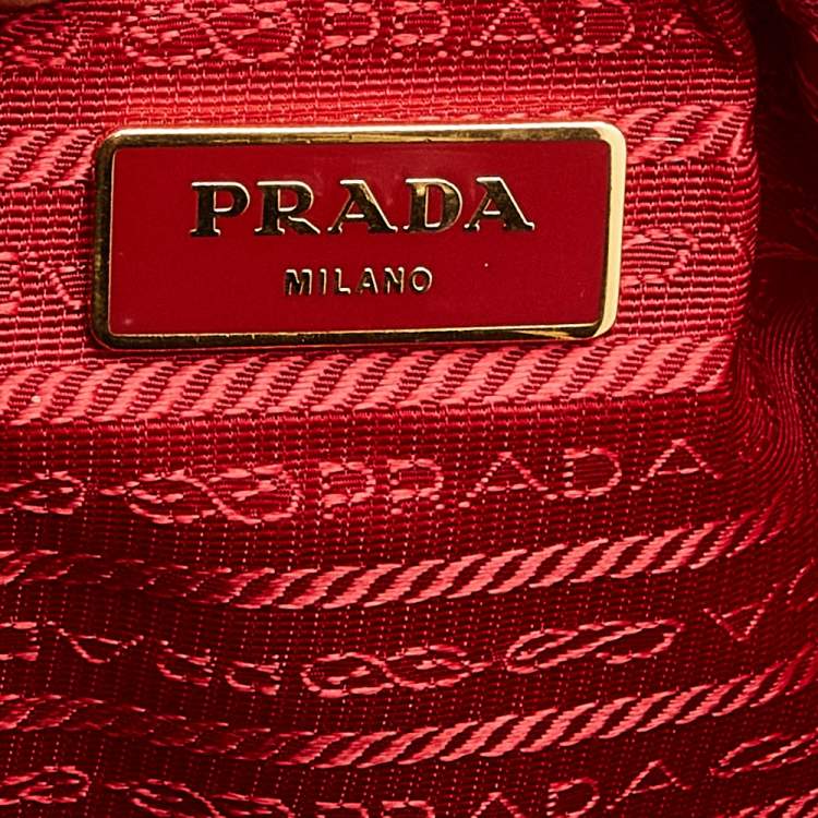 Pre Owned Prada Red Nylon Pocket Flap Messenger Bag