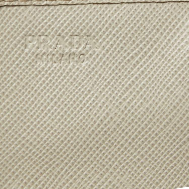 Pre Owned Prada Cera Saffiano Metal Leather Card Holder