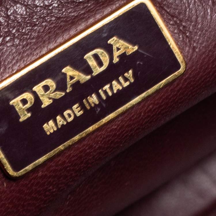 Pre Owned Prada Red Ostrich Twin Pocket Tote