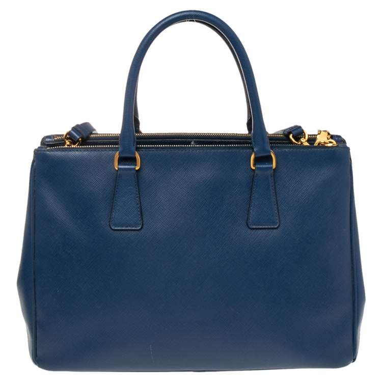 مملوكة مسبقًا Prada Blue Saffiano Lux Leather Medium Galleria Tote