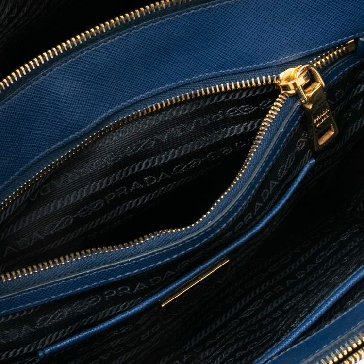 مملوكة مسبقًا Prada Blue Saffiano Lux Leather Medium Galleria Tote