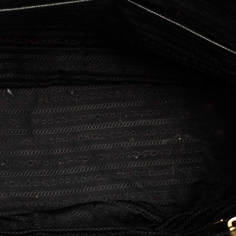 Pre Owned Prada Black Saffiano Lux Leather Medium Galleria Tote