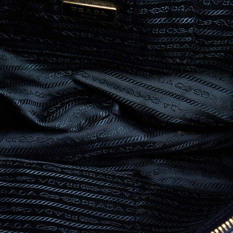 Pre Owned Prada Dark Blue Saffiano Lux Leather Medium Galleria Tote
