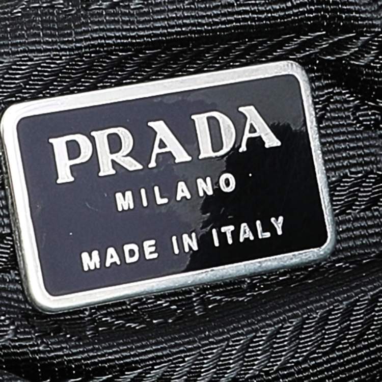 Pre Owned Prada Olive Green Nylon And Leather Small Backpack