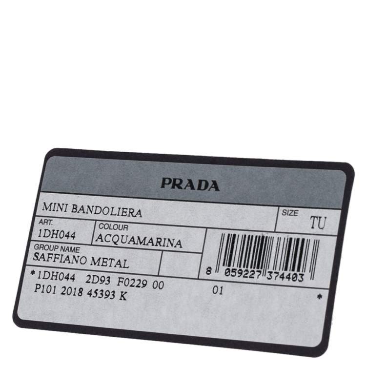 Pre Owned Prada Pista Green Saffiano Metal Mini Bandoliera Wallet On Chain