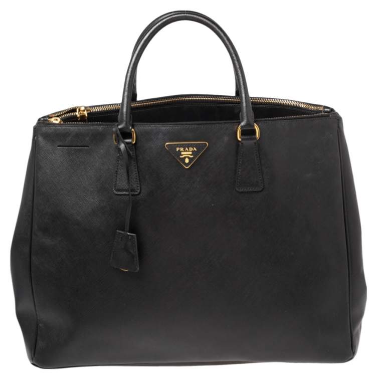 Prada Black Saffiano Leather Executive Double Zip Tote Prada | TLC