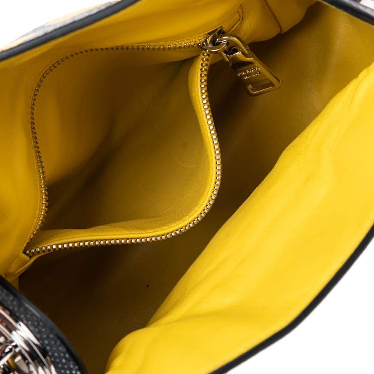 Pre Owned Prada Multicolor Daino St.Eyes Leather Chain Top Handle Bag