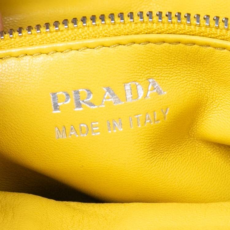 Pre Owned Prada Multicolor Daino St.Eyes Leather Chain Top Handle Bag