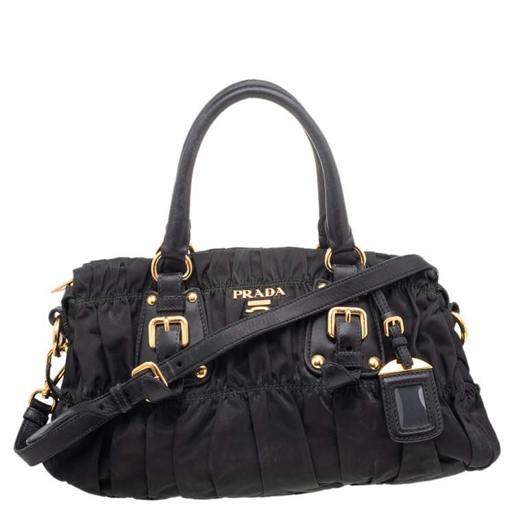 Prada Black Tessuto Nylon Gaufre Satchel Prada TLC