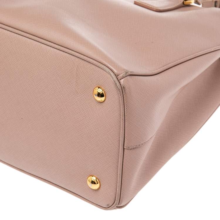 Pre Owned Prada Beige Saffiano Leather Medium Galleria Tote