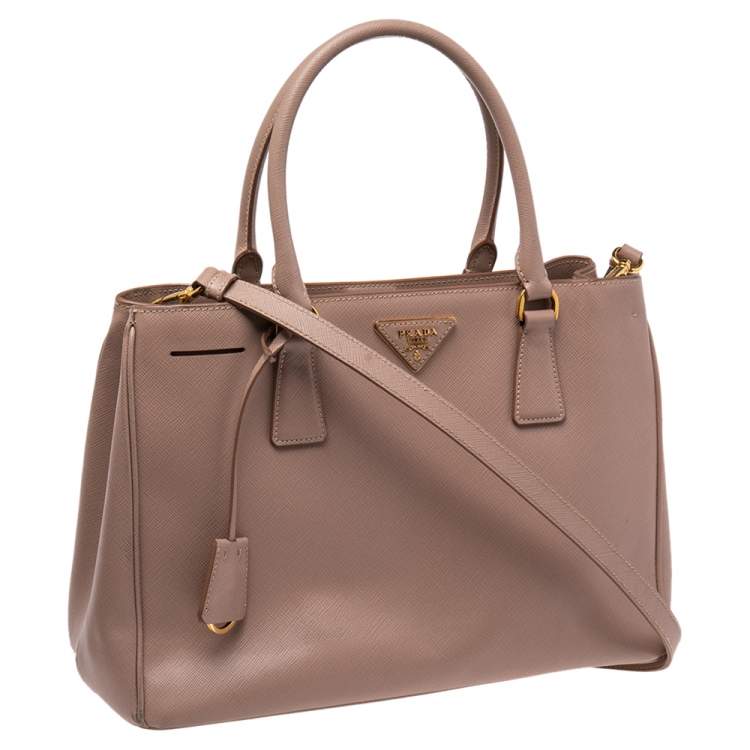 Pre Owned Prada Beige Saffiano Leather Medium Galleria Tote