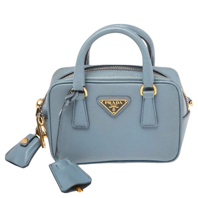 Prada - Women's Saffiano Mini Bag Shoulder Bag - Blue - Leather