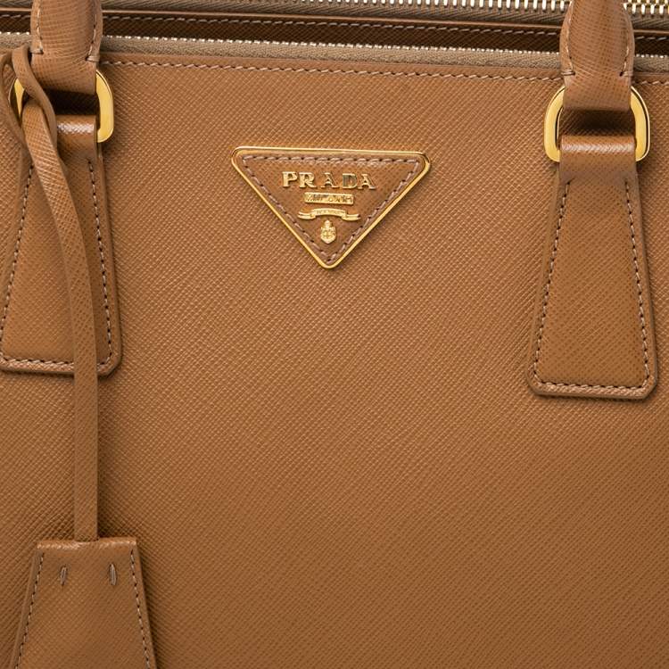 مملوكة مسبقًا Prada Tan Saffiano Lux Leather Large Galleria Tote