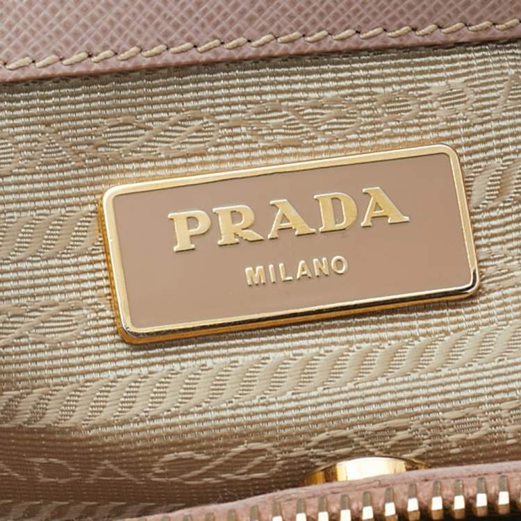 Pre Owned Prada Beige Saffiano Lux Leather Medium Galleria Tote