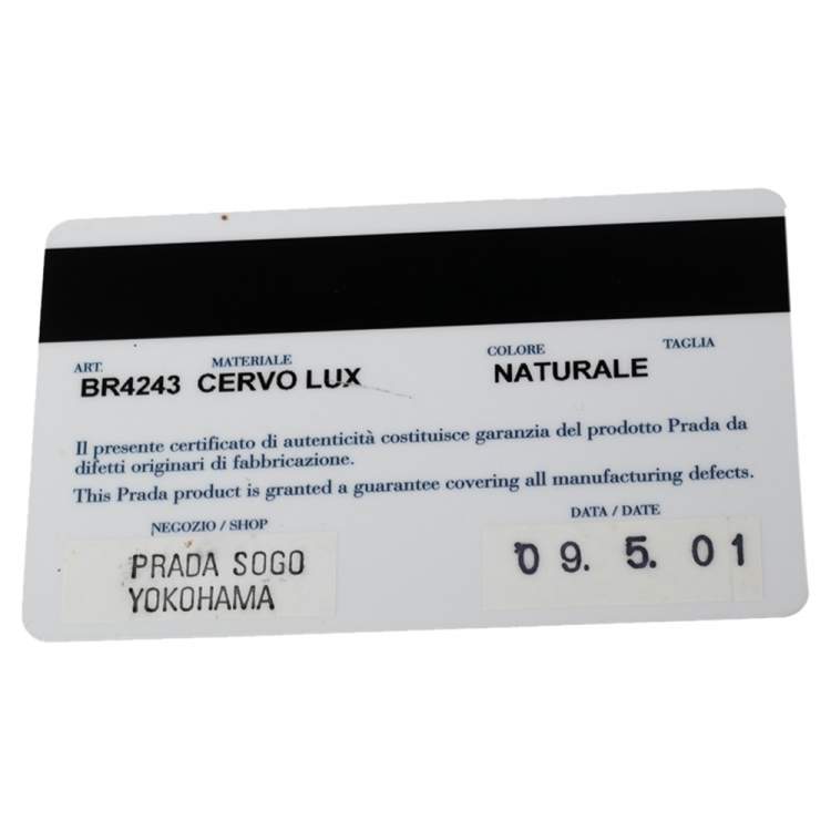 Pre Owned Prada Beige Cervo Lux Leather Woven Chain Hobo