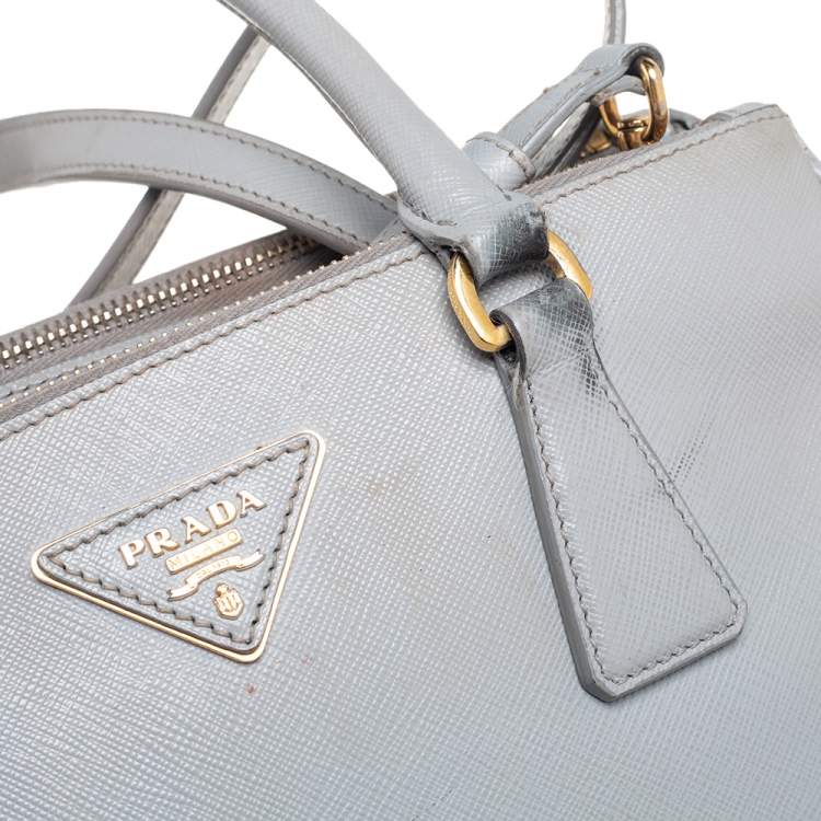 Pre Owned Prada Grey Saffiano Leather Small Galleria Tote