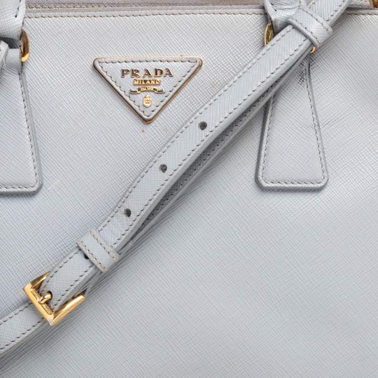 Pre Owned Prada Grey Saffiano Leather Small Galleria Tote