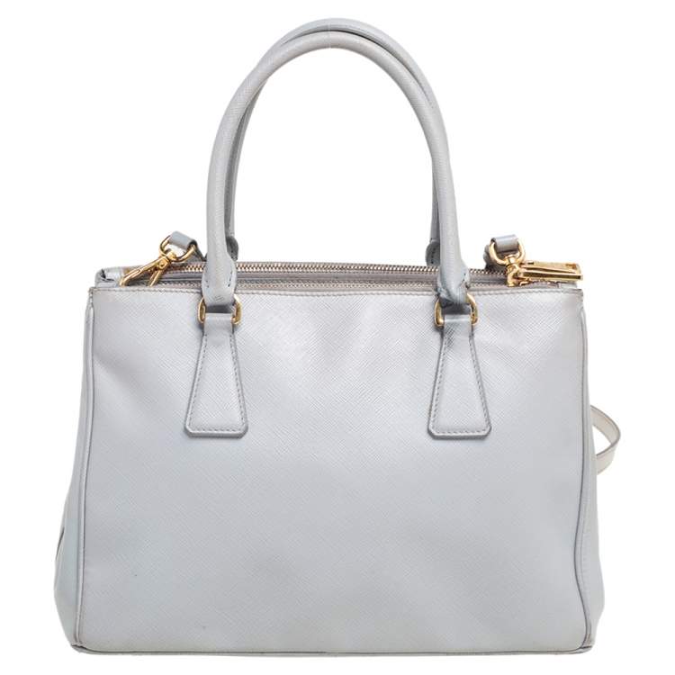 Pre Owned Prada Grey Saffiano Leather Small Galleria Tote