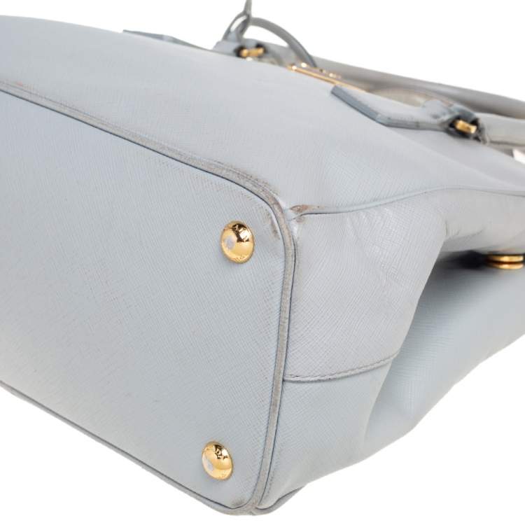 Pre Owned Prada Grey Saffiano Leather Small Galleria Tote