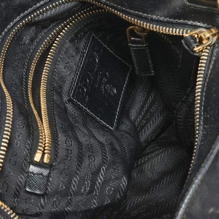 Pre Owned Prada Black Nylon and Leather Trim Dragon Embellished Messenger Bag