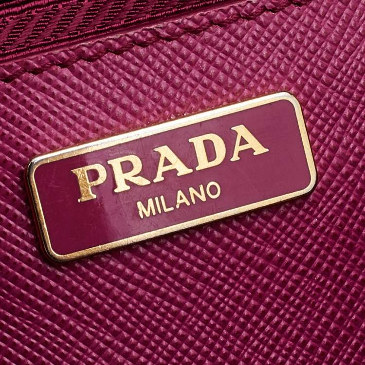Pre Owned Prada Pink Saffiano Lux Leather Mini Galleria Tote