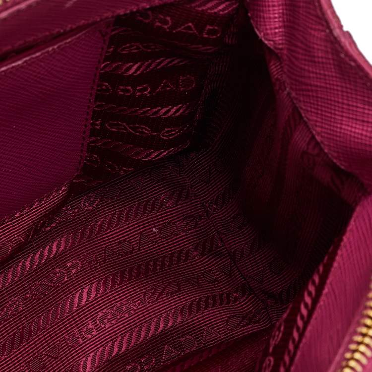 Pre Owned Prada Pink Saffiano Lux Leather Mini Galleria Tote