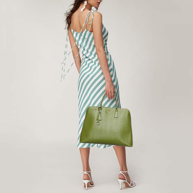 Prada Saffiano Leather Top-Handle Bag, Women, White