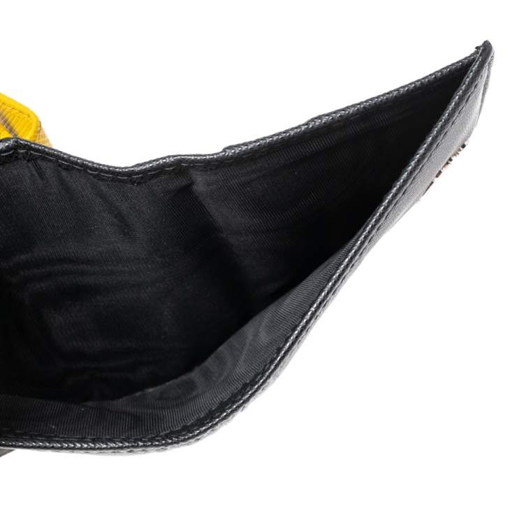 Pre Owned Prada Black Saffiano Lux Leather Bifold Logo Compact Wallet