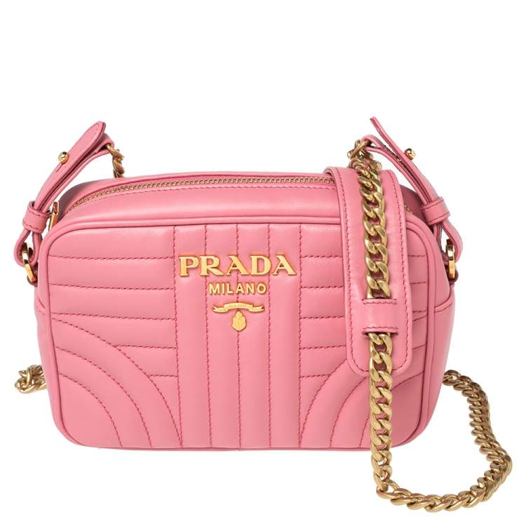 Prada Pink Diagramme Leather Camera Crossbody Bag Prada | TLC