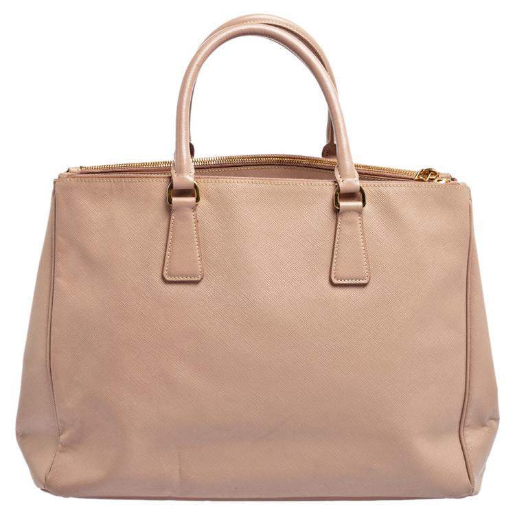 Pre Owned Prada Dusty Pink Saffiano Lux Leather Large Galleria Tote
