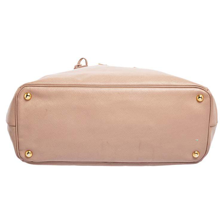 Pre Owned Prada Dusty Pink Saffiano Lux Leather Large Galleria Tote