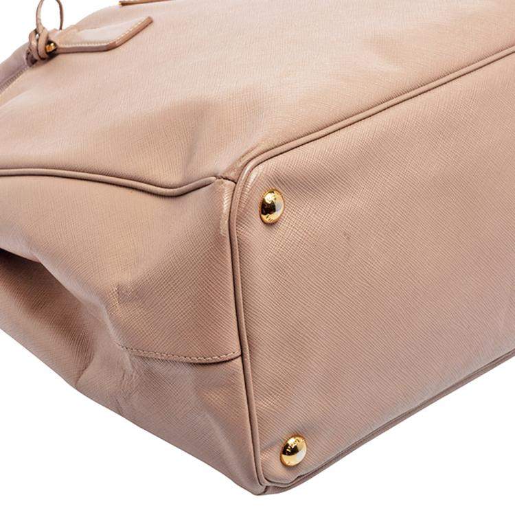 Pre Owned Prada Dusty Pink Saffiano Lux Leather Large Galleria Tote