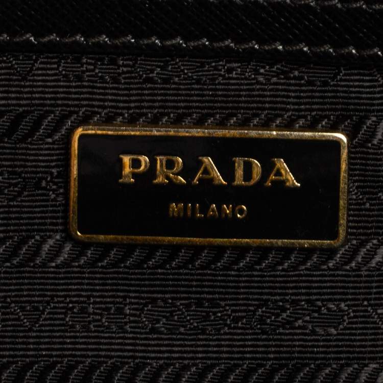 Pre Owned Prada Black Saffiano Lux Leather Small Galleria Tote