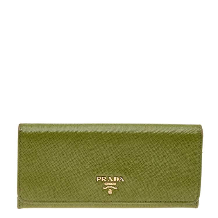 Prada Green Saffiano Leather Flap Continental Wallet Prada | TLC